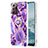 Silicone Candy Rubber Gel Fashionable Pattern Soft Case Cover with Finger Ring Stand Y01B for Samsung Galaxy Note 20 Ultra 5G Purple