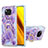 Silicone Candy Rubber Gel Fashionable Pattern Soft Case Cover with Finger Ring Stand Y01B for Xiaomi Poco X3 NFC Purple