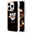 Silicone Candy Rubber Gel Fashionable Pattern Soft Case Cover with Finger Ring Stand Y02B for Apple iPhone 13 Pro Black