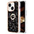 Silicone Candy Rubber Gel Fashionable Pattern Soft Case Cover with Finger Ring Stand Y02B for Apple iPhone 14 Black