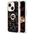 Silicone Candy Rubber Gel Fashionable Pattern Soft Case Cover with Finger Ring Stand Y02B for Apple iPhone 14 Plus Black