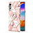 Silicone Candy Rubber Gel Fashionable Pattern Soft Case Cover with Finger Ring Stand Y02B for LG Velvet 4G Pink