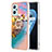 Silicone Candy Rubber Gel Fashionable Pattern Soft Case Cover with Finger Ring Stand Y03B for Realme 9i 4G