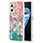 Silicone Candy Rubber Gel Fashionable Pattern Soft Case Cover with Finger Ring Stand Y03B for Realme 9i 4G