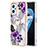 Silicone Candy Rubber Gel Fashionable Pattern Soft Case Cover with Finger Ring Stand Y03B for Realme 9i 4G Purple
