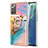 Silicone Candy Rubber Gel Fashionable Pattern Soft Case Cover with Finger Ring Stand Y03B for Samsung Galaxy Note 20 5G