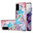 Silicone Candy Rubber Gel Fashionable Pattern Soft Case Cover with Finger Ring Stand Y03B for Samsung Galaxy S20 Blue