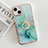 Silicone Candy Rubber Gel Fashionable Pattern Soft Case Cover with Finger Ring Stand Y05B for Apple iPhone 14 Plus Green