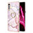 Silicone Candy Rubber Gel Fashionable Pattern Soft Case Cover with Finger Ring Stand Y05B for LG Velvet 5G Pink