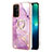 Silicone Candy Rubber Gel Fashionable Pattern Soft Case Cover with Finger Ring Stand Y05B for OnePlus Nord N200 5G Clove Purple