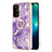 Silicone Candy Rubber Gel Fashionable Pattern Soft Case Cover with Finger Ring Stand Y05B for OnePlus Nord N200 5G Purple