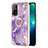 Silicone Candy Rubber Gel Fashionable Pattern Soft Case Cover with Finger Ring Stand Y05B for Oppo F19 Pro+ Plus 5G Purple