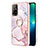 Silicone Candy Rubber Gel Fashionable Pattern Soft Case Cover with Finger Ring Stand Y05B for Oppo Reno5 Z 5G Pink