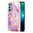 Silicone Candy Rubber Gel Fashionable Pattern Soft Case Cover with Finger Ring Stand Y05B for Oppo Reno6 Pro 5G