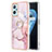 Silicone Candy Rubber Gel Fashionable Pattern Soft Case Cover with Finger Ring Stand Y05B for Realme 9i 4G Pink