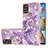 Silicone Candy Rubber Gel Fashionable Pattern Soft Case Cover with Finger Ring Stand Y05B for Samsung Galaxy A21s Purple