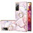 Silicone Candy Rubber Gel Fashionable Pattern Soft Case Cover with Finger Ring Stand Y05B for Samsung Galaxy S20 FE 5G Pink