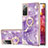 Silicone Candy Rubber Gel Fashionable Pattern Soft Case Cover with Finger Ring Stand Y05B for Samsung Galaxy S20 FE 5G Purple