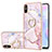 Silicone Candy Rubber Gel Fashionable Pattern Soft Case Cover with Finger Ring Stand Y05B for Xiaomi Redmi 9i Pink