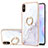 Silicone Candy Rubber Gel Fashionable Pattern Soft Case Cover with Finger Ring Stand Y05B for Xiaomi Redmi 9i White