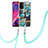 Silicone Candy Rubber Gel Fashionable Pattern Soft Case Cover with Finger Ring Stand Y06B for OnePlus Nord N200 5G Cyan