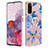 Silicone Candy Rubber Gel Fashionable Pattern Soft Case Cover with Finger Ring Stand Y06B for Samsung Galaxy S20 5G Blue