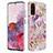 Silicone Candy Rubber Gel Fashionable Pattern Soft Case Cover with Finger Ring Stand Y06B for Samsung Galaxy S20 5G Clove Purple