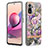 Silicone Candy Rubber Gel Fashionable Pattern Soft Case Cover with Finger Ring Stand Y06B for Xiaomi Poco M5S Clove Purple