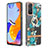 Silicone Candy Rubber Gel Fashionable Pattern Soft Case Cover with Finger Ring Stand Y06B for Xiaomi Redmi Note 11 Pro 4G Cyan