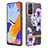Silicone Candy Rubber Gel Fashionable Pattern Soft Case Cover with Finger Ring Stand Y06B for Xiaomi Redmi Note 11 Pro 4G Purple