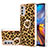 Silicone Candy Rubber Gel Fashionable Pattern Soft Case Cover with Finger Ring Stand YB2 for Motorola Moto E32 Brown