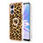 Silicone Candy Rubber Gel Fashionable Pattern Soft Case Cover with Finger Ring Stand YB2 for Oppo A78 5G Brown