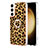 Silicone Candy Rubber Gel Fashionable Pattern Soft Case Cover with Finger Ring Stand YB2 for Samsung Galaxy S22 5G Brown