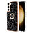Silicone Candy Rubber Gel Fashionable Pattern Soft Case Cover with Finger Ring Stand YB2 for Samsung Galaxy S23 5G Black