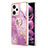 Silicone Candy Rubber Gel Fashionable Pattern Soft Case Cover with Finger Ring Stand YB5 for Xiaomi Redmi Note 12 Pro 5G Clove Purple