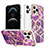 Silicone Candy Rubber Gel Fashionable Pattern Soft Case Cover with Finger Ring Stand YJ1 for Apple iPhone 13 Pro Purple