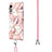 Silicone Candy Rubber Gel Fashionable Pattern Soft Case Cover with Lanyard Strap Y01B for LG Velvet 4G