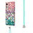 Silicone Candy Rubber Gel Fashionable Pattern Soft Case Cover with Lanyard Strap Y01B for LG Velvet 4G