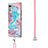 Silicone Candy Rubber Gel Fashionable Pattern Soft Case Cover with Lanyard Strap Y01B for LG Velvet 5G