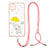 Silicone Candy Rubber Gel Fashionable Pattern Soft Case Cover with Lanyard Strap Y01X for Samsung Galaxy A12 Yellow