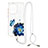 Silicone Candy Rubber Gel Fashionable Pattern Soft Case Cover with Lanyard Strap Y01X for Samsung Galaxy S20 Ultra 5G Blue