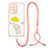 Silicone Candy Rubber Gel Fashionable Pattern Soft Case Cover with Lanyard Strap Y01X for Samsung Galaxy S20 Ultra 5G Yellow