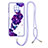 Silicone Candy Rubber Gel Fashionable Pattern Soft Case Cover with Lanyard Strap Y01X for Xiaomi Poco M2 Pro Purple