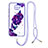 Silicone Candy Rubber Gel Fashionable Pattern Soft Case Cover with Lanyard Strap Y01X for Xiaomi Redmi 10X 4G Blue