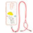 Silicone Candy Rubber Gel Fashionable Pattern Soft Case Cover with Lanyard Strap Y01X for Xiaomi Redmi 9 Yellow