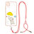 Silicone Candy Rubber Gel Fashionable Pattern Soft Case Cover with Lanyard Strap Y01X for Xiaomi Redmi 9C Yellow