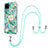 Silicone Candy Rubber Gel Fashionable Pattern Soft Case Cover with Lanyard Strap Y02B for Samsung Galaxy A12