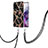 Silicone Candy Rubber Gel Fashionable Pattern Soft Case Cover with Lanyard Strap Y02B for Samsung Galaxy S20 Black