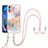 Silicone Candy Rubber Gel Fashionable Pattern Soft Case Cover with Lanyard Strap Y03B for Motorola Moto E32