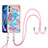 Silicone Candy Rubber Gel Fashionable Pattern Soft Case Cover with Lanyard Strap Y03B for Motorola Moto E32